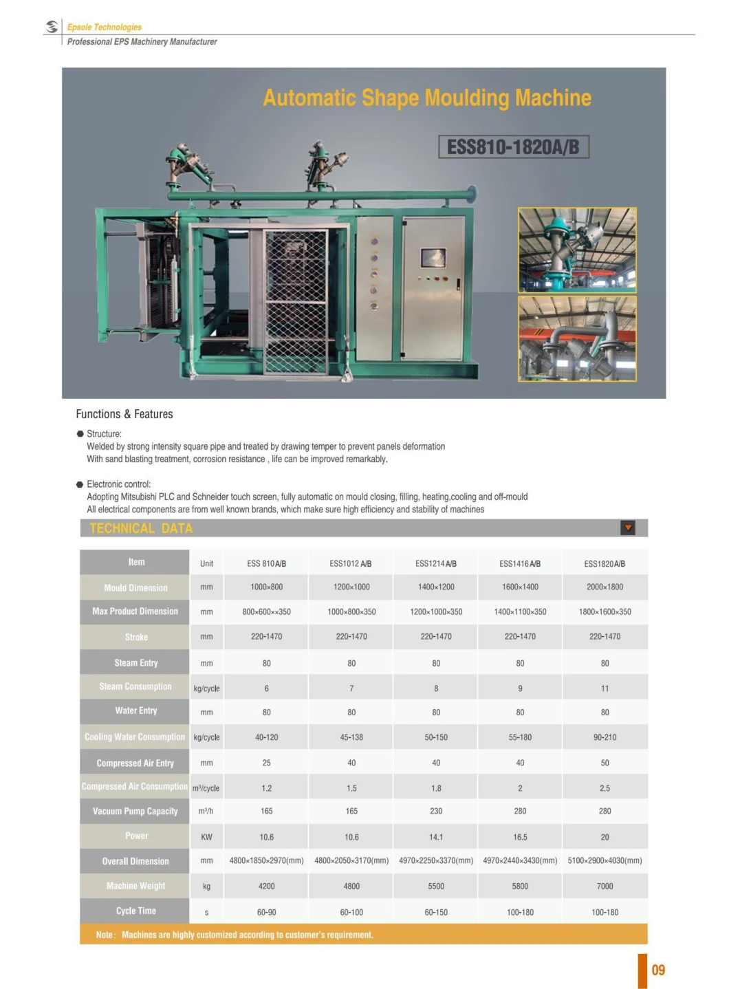 Cheap Price Vacuum Cooling EPS Shape Moulding Machine